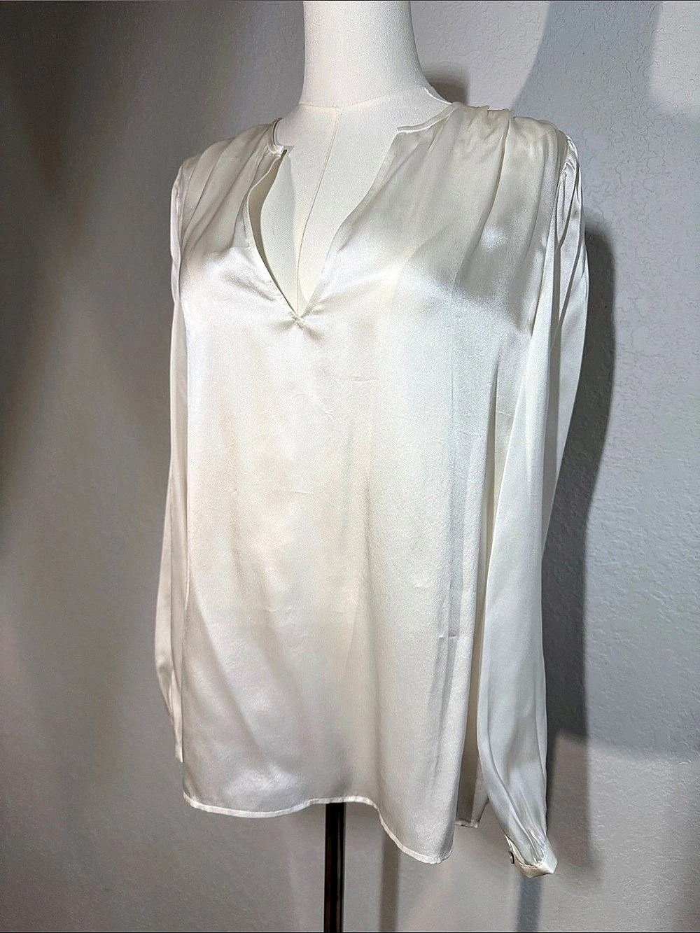L'AGENCE Dani Silk Blouse White XS